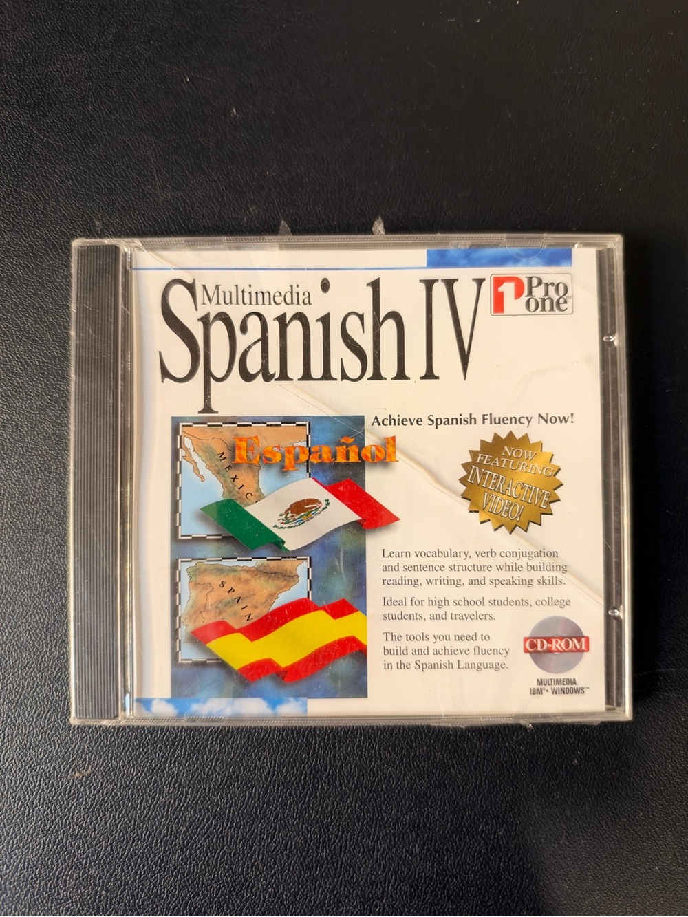 Multimedia Spanish IV 1Pro One CD-ROM Multimedia IBM Windows Interactive Video